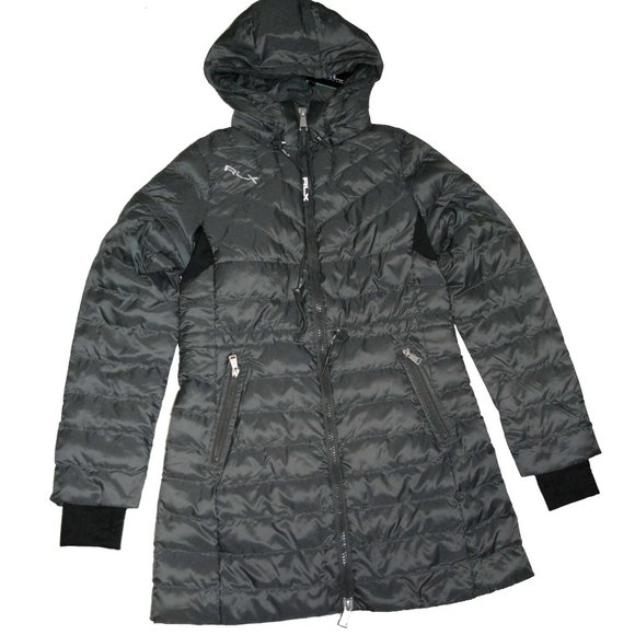 NWT Polo Ralph Lauren RLX Women's Long Hooded Puffer Full Zip Jacket Coat XS